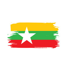 Myanmar flag, vector illustration