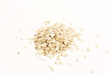 
Pile Of Fine Oats On White Background