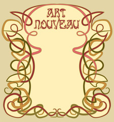Invitation card in art nouveau style, vector illustration