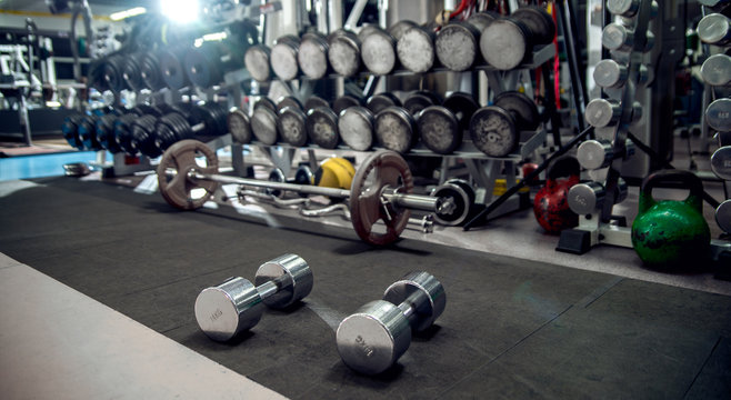 gym interior with weight