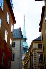 Narrow street in old town of Stockholm