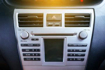 Car radio and air system,Button on dashboard in car panel dirty