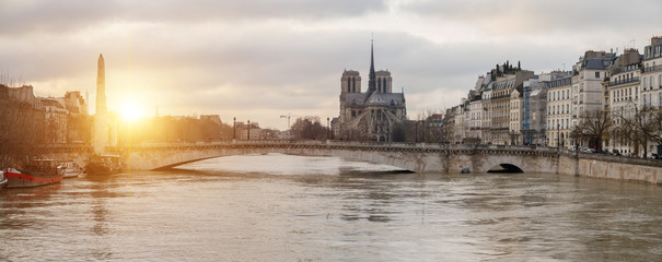 Flood of the Seine 2018 in Paris France