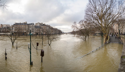 Flood of the Seine 2018 in Paris France