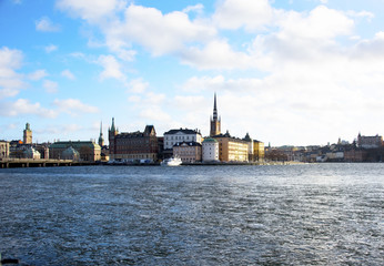 Fototapeta na wymiar The Knights' Islet in Stokholm a winter dey