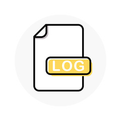 LOG file format, extension color line icon