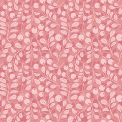 rosy floral pattern with branches - seamless vector