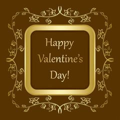 Fototapeta na wymiar floral vector background - happy valentines day