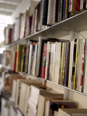 library bookshelves full old books