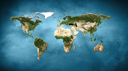 Physical world map illustration. Elements of this image furnished by NASA