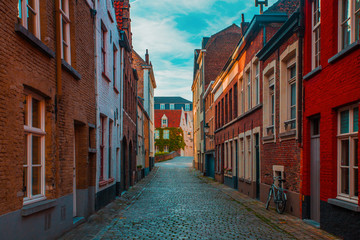 Fototapeta na wymiar Historic street of Brugge, Belgium