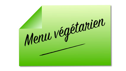 menu végétarien mémo autocollant vert
