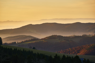 Obraz premium Panorama Vogesen Rheintal Schwarzwald