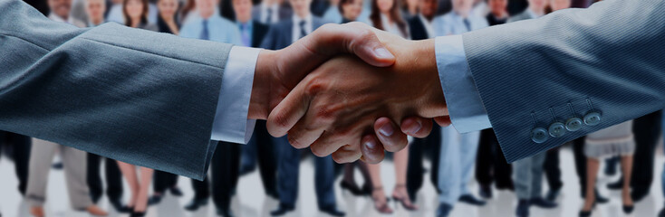 Closeup of a business handshake