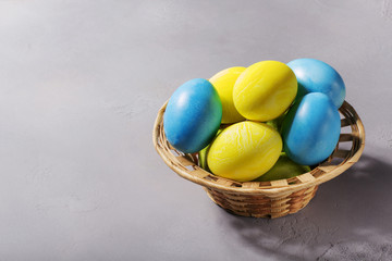 Easter eggs in basket