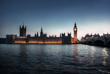 Plakat Big Ben and Westminster at sunset, London, UK