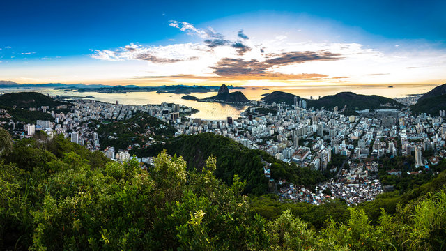 Panoramic View of Rio de Janeiro With the Sugarloaf Mountain