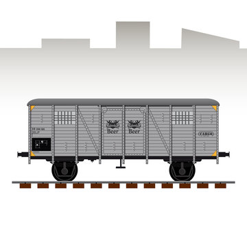 Detailed railway wagon vector illustration