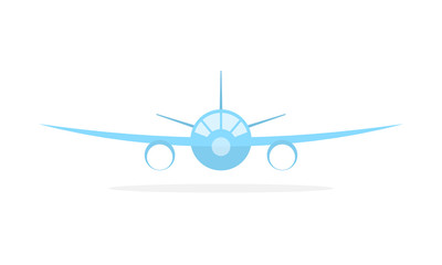Naklejka na ściany i meble Blue aircraft icon. Vector illustration.