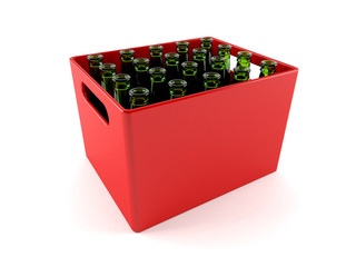 Container with empty bottles