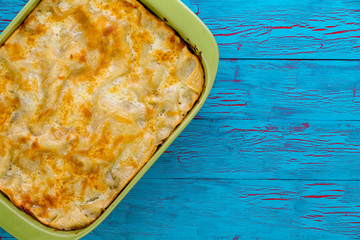 Freshly baked tart with pastry crust