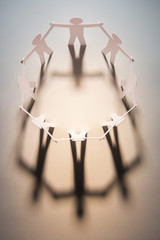 teamwork of big team in light