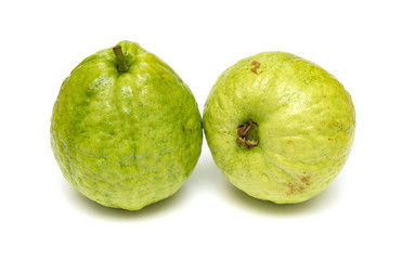 fresh guava fruits on a white background