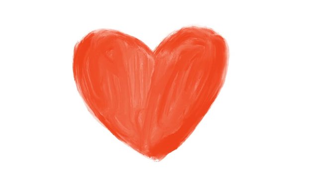 Hand Drawn Animation Of Red Romantic Heart