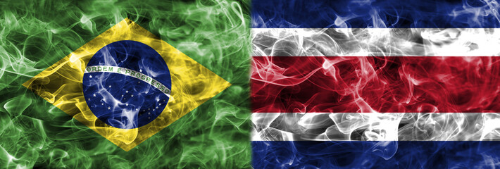 Brazil vs Costa Rica smoke flag, group E, football world cup 2018, Moscow, Russia