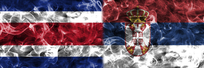 Costa Rica vs Serbia smoke flag, group E, football world cup 2018, Moscow, Russia