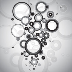 Abstract black and white circles vector