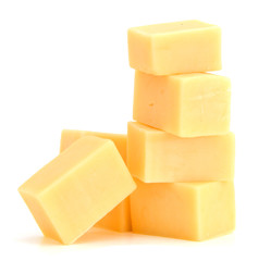 piece of cheese isolated on a white background