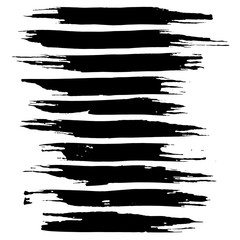 Grunge ink brush strokes set. Freehand black brushes. Handdrawn dry brush black smears. Modern vector illustration.