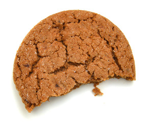 oat cookies closeup on white background.
