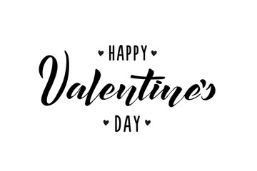Happy Valentines Day typography poster with handwritten calligraphy text - vector illustration