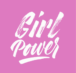 Naklejka na ściany i meble Girl Power lettering. Brush pen inspiration inscription