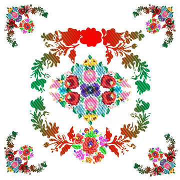 Hungarian "matyo" folk vector pattern
