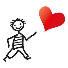 Junge Frau mit kleinem Jungen, Mutter und Sohn mit Herz, Erziehung, Familie, Bildung und Geborgenheit