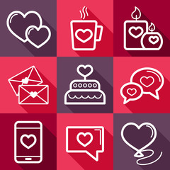 Valentine day set icons