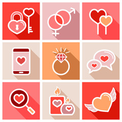 Valentine day set icons