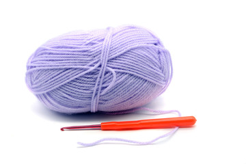 wool ball on white isolated backgrond