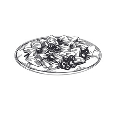 Beautiful vector hand drawn austrian food Illustration. 