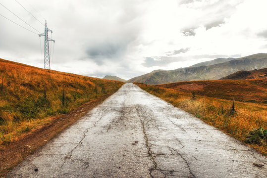 A Lonely road in national park Mavrovo,Republic of Macedonia