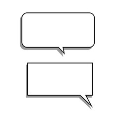 Vector set of stickers of speech bubbles. Blank empty white speech bubbles