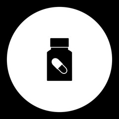 medical pills simple black and green icon eps10