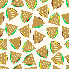 Obraz premium set of color tortilla or sandwich tacos food seamless pattern eps10