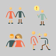 Icons set about Human with proposal, male, couple and men