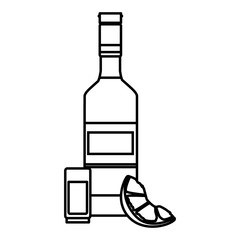 Tequila bottle and shot icon vector illustration graphic design
