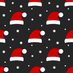 Santa hat seamless holiday pattern