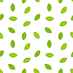 Doodle leaves green pattern